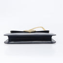 CARTIER Sapphire Line Chain Shoulder Bag Leather Navy Gold Auth 201887A-5