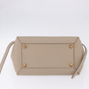 CELINE Belt Bag Hand Bag Leather Beige Gold Auth 201889V-11