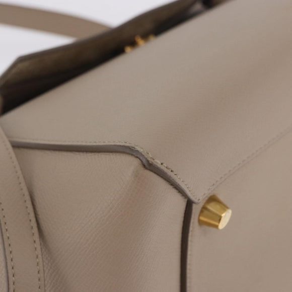CELINE Belt Bag Hand Bag Leather Beige Gold Auth 201889V