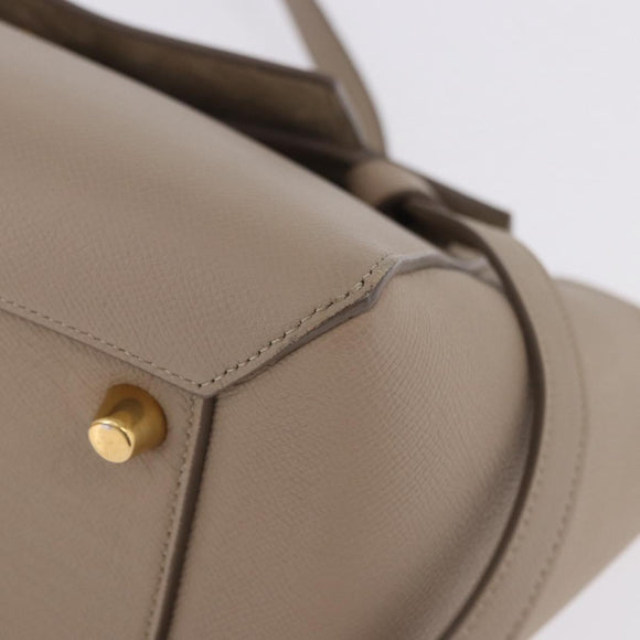 CELINE Belt Bag Hand Bag Leather Beige Gold Auth 201889V