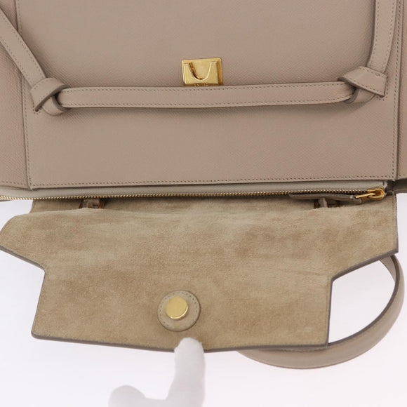CELINE Belt Bag Hand Bag Leather Beige Gold Auth 201889V