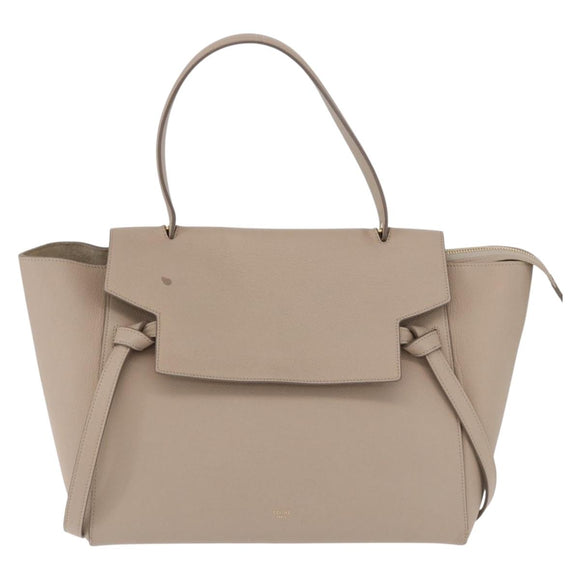 CELINE Belt Bag Hand Bag Leather Beige Gold Auth 201889V