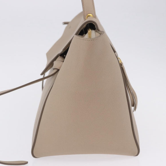 CELINE Belt Bag Hand Bag Leather Beige Gold Auth 201889V