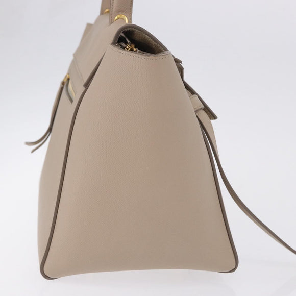 CELINE Belt Bag Hand Bag Leather Beige Gold Auth 201889V