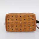 MCM Logogram Vicetos Boston Bag PVC Leather 2way Brown Gold Auth 201891A-11