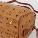 MCM Logogram Vicetos Boston Bag PVC Leather 2way Brown Gold Auth 201891A-12