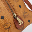 MCM Logogram Vicetos Boston Bag PVC Leather 2way Brown Gold Auth 201891A-16
