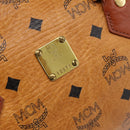 MCM Logogram Vicetos Boston Bag PVC Leather 2way Brown Gold Auth 201891A-17