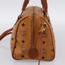 MCM Logogram Vicetos Boston Bag PVC Leather 2way Brown Gold Auth 201891A-5