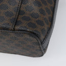 CELINE Circle Macadam Canvas Hand Bag PVC 2way Black Gold Auth 201894-14