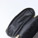 CELINE Circle Macadam Canvas Hand Bag PVC 2way Black Gold Auth 201894-17