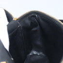 CELINE Circle Macadam Canvas Hand Bag PVC 2way Black Gold Auth 201894-20
