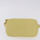 PRADA Hand Pouch Satin Yellow Gold Auth 201895-10
