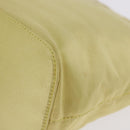 PRADA Hand Pouch Satin Yellow Gold Auth 201895-12