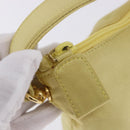 PRADA Hand Pouch Satin Yellow Gold Auth 201895-15