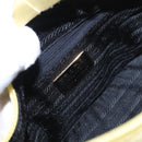 PRADA Hand Pouch Satin Yellow Gold Auth 201895-17