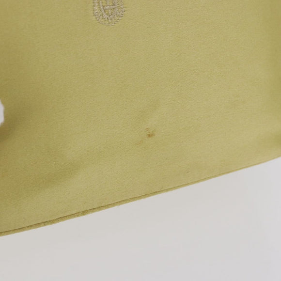 PRADA Hand Pouch Satin Yellow Gold Auth 201895