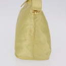 PRADA Hand Pouch Satin Yellow Gold Auth 201895-5
