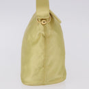 PRADA Hand Pouch Satin Yellow Gold Auth 201895-6