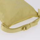 PRADA Hand Pouch Satin Yellow Gold Auth 201895-7