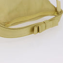 PRADA Hand Pouch Satin Yellow Gold Auth 201895-8