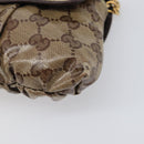 GUCCI GG Crystal Histeria Bag Coated Canvas Beige Gold 208710 Auth 201897-10