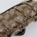 GUCCI GG Crystal Histeria Bag Coated Canvas Beige Gold 208710 Auth 201897-14