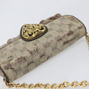 GUCCI GG Crystal Histeria Bag Coated Canvas Beige Gold 208710 Auth 201897-6