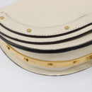 Chloe Nile Minaudière Hand Bag Leather 2way White Gold Auth 201900A-13