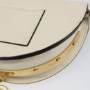 Chloe Nile Minaudière Hand Bag Leather 2way White Gold Auth 201900A-14