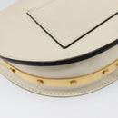 Chloe Nile Minaudière Hand Bag Leather 2way White Gold Auth 201900A-15