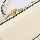 Chloe Nile Minaudière Hand Bag Leather 2way White Gold Auth 201900A-17