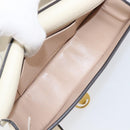 Chloe Nile Minaudière Hand Bag Leather 2way White Gold Auth 201900A-21