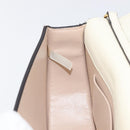 Chloe Nile Minaudière Hand Bag Leather 2way White Gold Auth 201900A-23