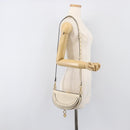 Chloe Nile Minaudière Hand Bag Leather 2way White Gold Auth 201900A-26