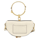 Chloe Nile Minaudière Hand Bag Leather 2way White Gold Auth 201900A-3