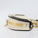 Chloe Nile Minaudière Hand Bag Leather 2way White Gold Auth 201900A-4