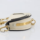 Chloe Nile Minaudière Hand Bag Leather 2way White Gold Auth 201900A-5