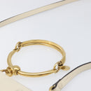 Chloe Nile Minaudière Hand Bag Leather 2way White Gold Auth 201900A-8