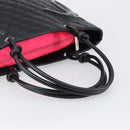 CHANEL Cambon Line Matelasse Tote Bag Leather Black Silver CC Auth 201902V-7