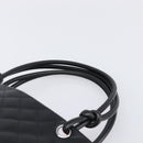 CHANEL Cambon Line Matelasse Tote Bag Leather Black Silver CC Auth 201902V-8