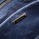 Miu Miu Matelasse Hand Bag Leather Navy Gold Auth 201903V-16