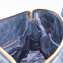 Miu Miu Matelasse Hand Bag Leather Navy Gold Auth 201903V-18