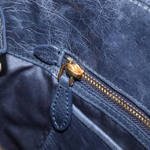 Miu Miu Matelasse Hand Bag Leather Navy Gold Auth 201903V