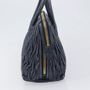 Miu Miu Matelasse Hand Bag Leather Navy Gold Auth 201903V-5