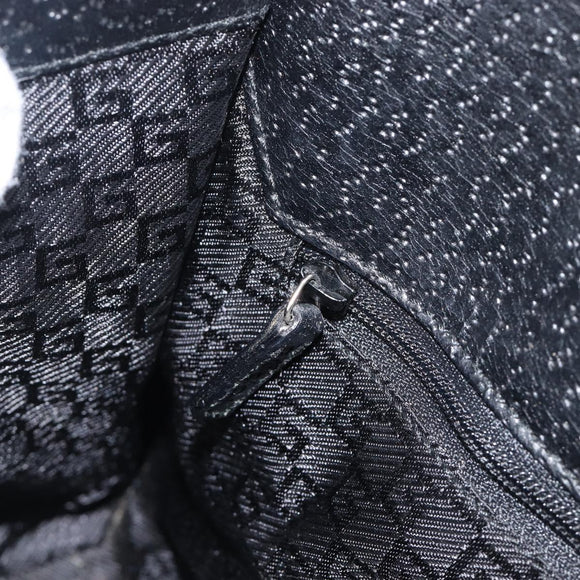 GUCCI Jackie Hand Bag Canvas Black Silver 002 1067 Auth 201904