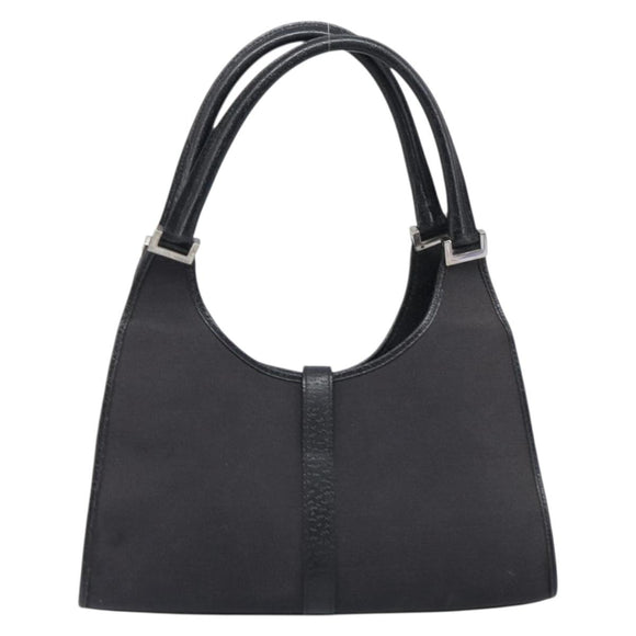 GUCCI Jackie Hand Bag Canvas Black Silver 002 1067 Auth 201904