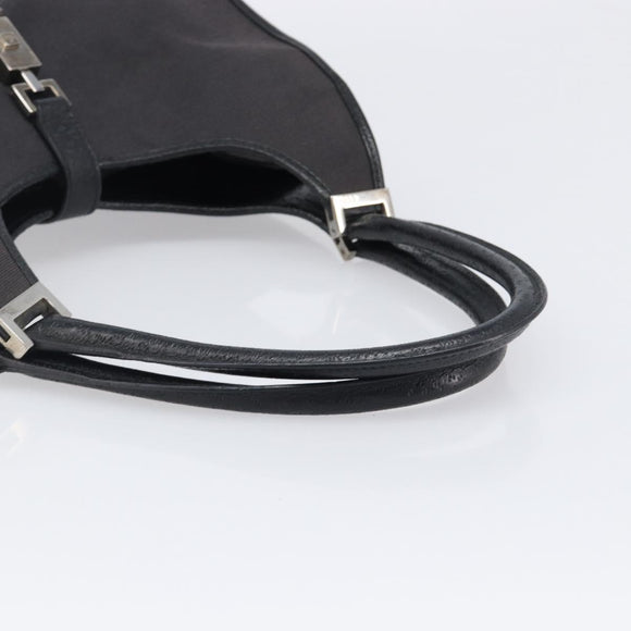 GUCCI Jackie Hand Bag Canvas Black Silver 002 1067 Auth 201904