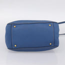 Miu Miu Hand Bag Vittero Dino Leather 2way Blue Gold Auth 201907V-5
