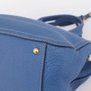 Miu Miu Hand Bag Vittero Dino Leather 2way Blue Gold Auth 201907V-15
